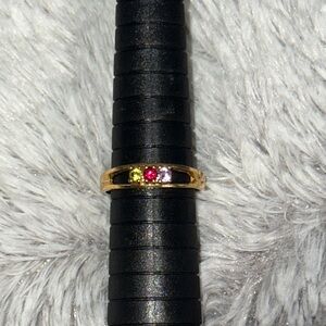 New Ring with Red, Yellow, and Clear Stones size 7